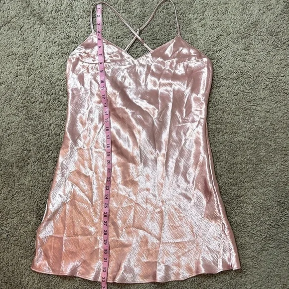 NWT Victorias Secret Cowl Back Satin Slip Dress Pink - Picture 7 of 12